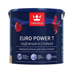 Тиккурила ЕВРО ПАУЭР-7  2,7л (1) Краска моющаяся для стен и потолков