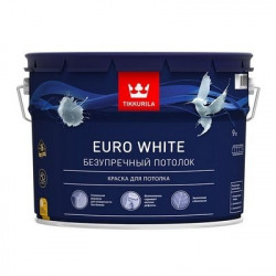 Тиккурила EURO WHITE 9л (1) Краска белая для потолков