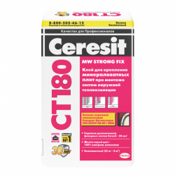 Клей для минераловатных плит Ceresit CT 180, 25 кг